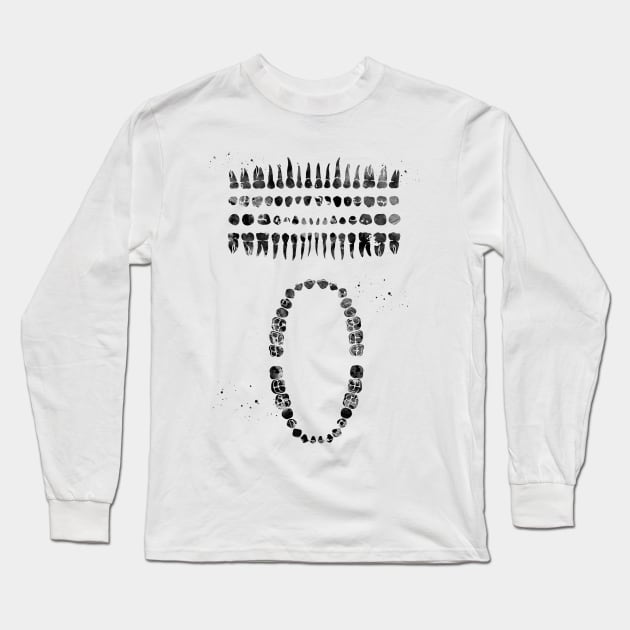 Teeth Long Sleeve T-Shirt by erzebeth